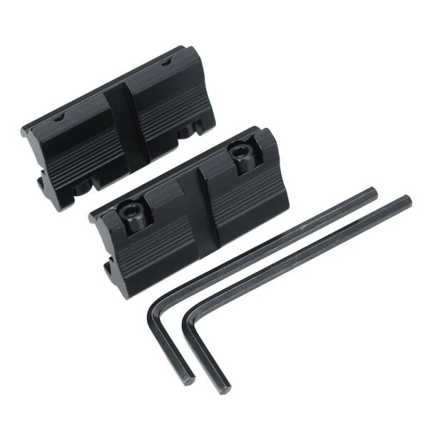 2pcs 3/8" 11mm Dovetail to 7/8" 20mm Rail Adaptor Scope Mount Tactical Hunting 