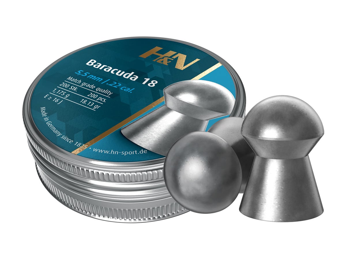 H&N Baracuda 18, .22 Cal, 18.13 Grains, Round Nose, 200ct Canada